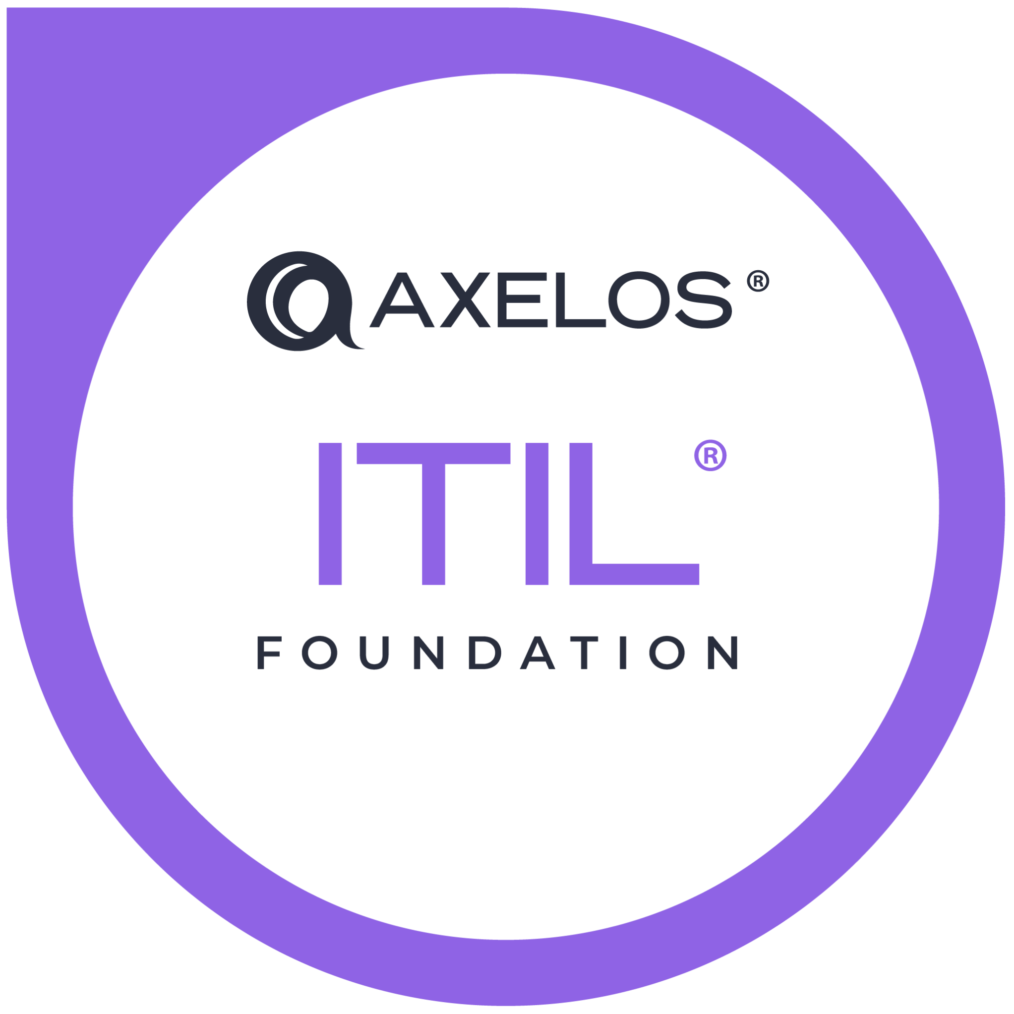 AXELOS ITIL Foundation badge from PeopleCert's official ITIL 4 Foundation listing